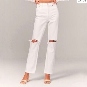 Abercrombie Ultra High Rise Ankle Straight Jeans